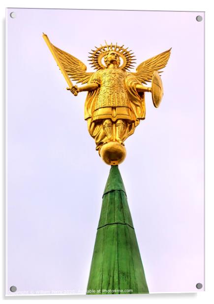 Archangel Michasel Statue Saint Sophia Sofia Cathedral Kiev Ukra Acrylic by William Perry