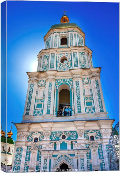 Saint Sophia Sofia Cathedral  Tower Sofiyskaya Square Kiev Ukrai Canvas Print by William Perry