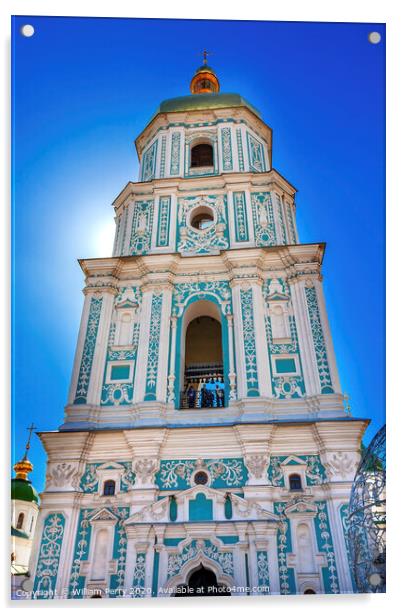 Saint Sophia Sofia Cathedral  Tower Sofiyskaya Square Kiev Ukrai Acrylic by William Perry