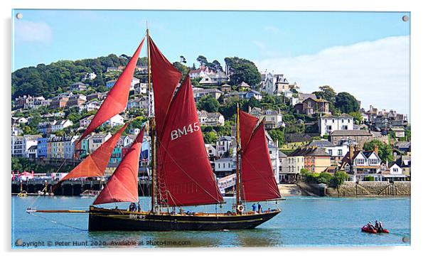 Dartmouth Pilgrim Sailing Acrylic by Peter F Hunt