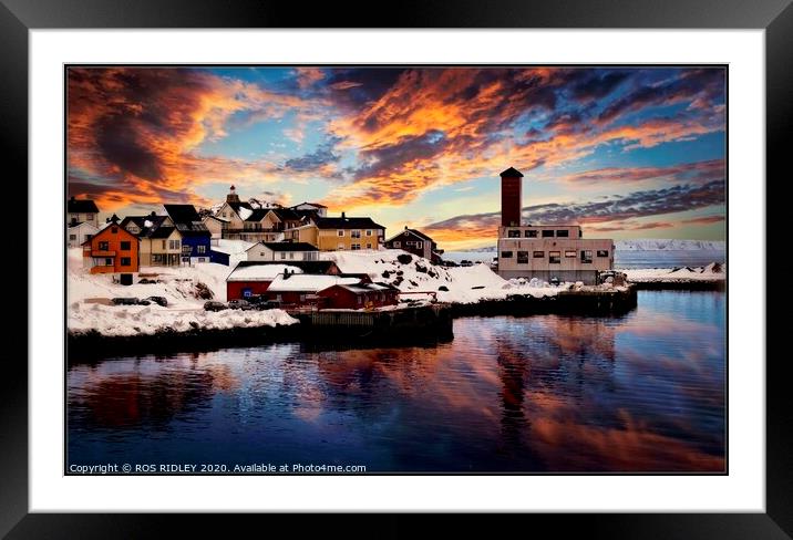 "Sunset in the snow" Framed Mounted Print by ROS RIDLEY