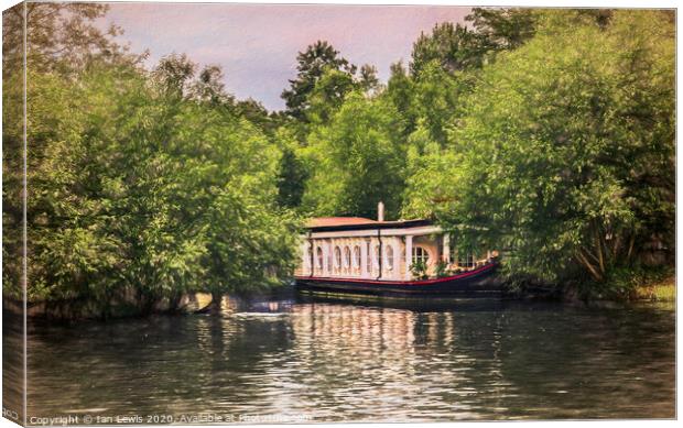 Oxford College Barge Canvas Print by Ian Lewis