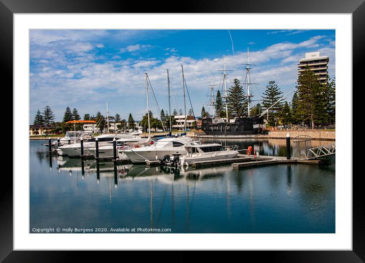 Vibrant Wharf Scene, Adelaide Australia Framed Mounted Print by Holly Burgess