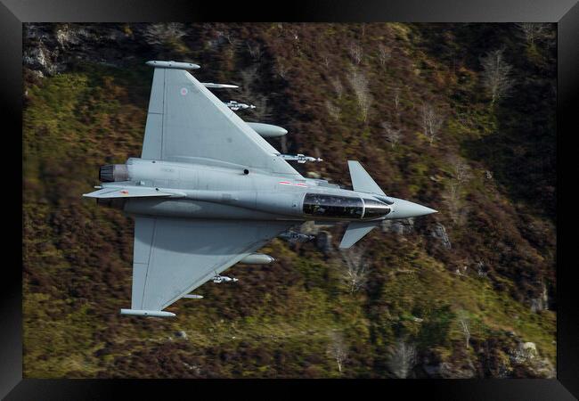 RAF Typhoon through the Cad gap Framed Print by Rory Trappe