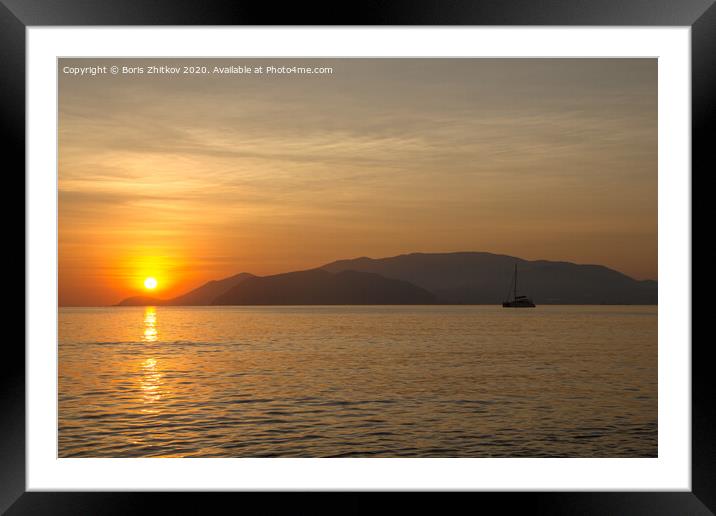 Sun rises over Hon Tre island. Framed Mounted Print by Boris Zhitkov
