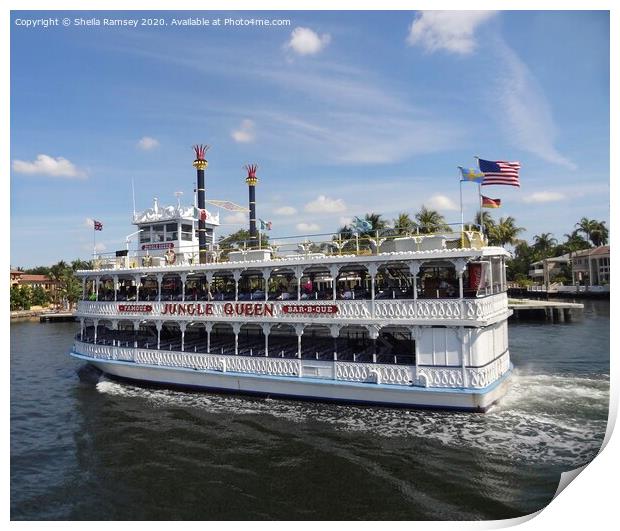 Paddle steamer Florida Print by Sheila Ramsey