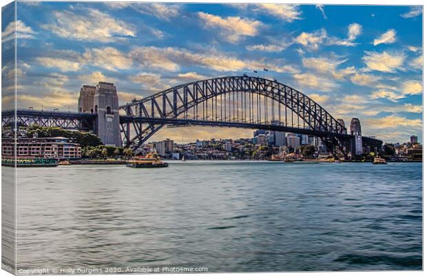 Sydney Harbour Bridge Canvas Print by Holly Burgess