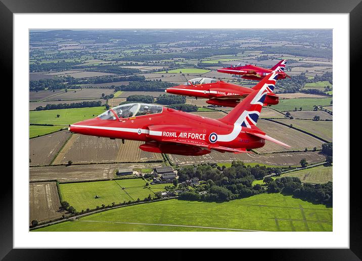 Three Red Arrows Framed Mounted Print by David Stanforth