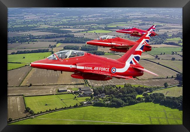 Three Red Arrows Framed Print by David Stanforth