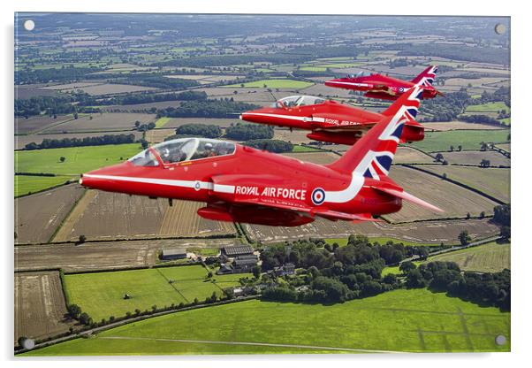 Three Red Arrows Acrylic by David Stanforth