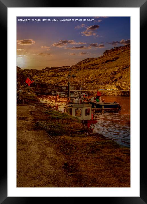 Boscastle Harbour At Sunset Framed Mounted Print by Nigel Hatton