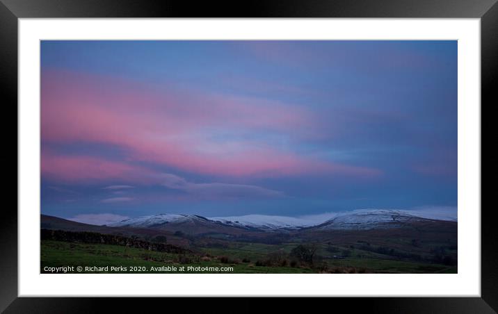 Snowy views from Hawes Framed Mounted Print by Richard Perks