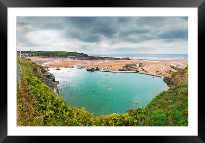 Bude Sea pool Framed Mounted Print by Maggie McCall