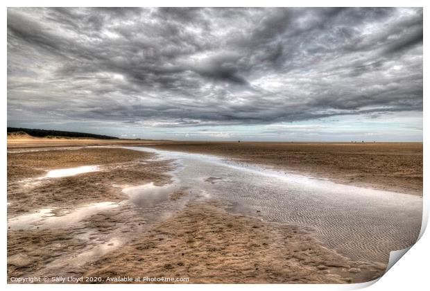 Wintry Wild Holkham Beach, Norfolk Print by Sally Lloyd