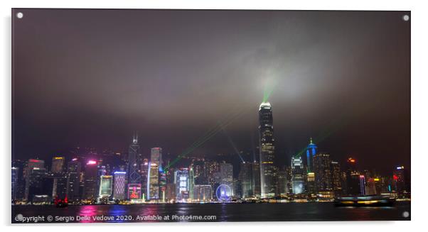 Hong Kong cityscape   Acrylic by Sergio Delle Vedove