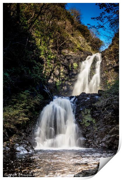 Rha Waterfall, Skye Print by Douglas Kerr