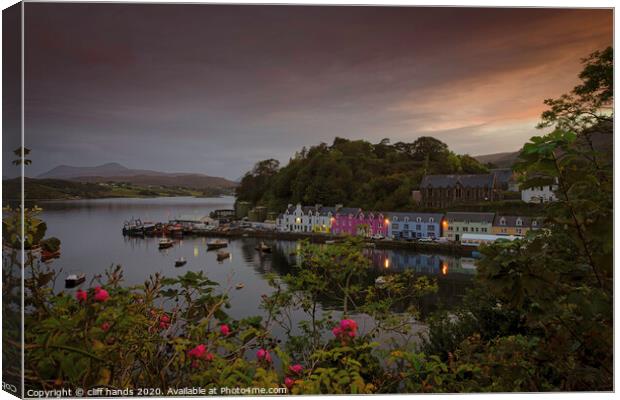 portree view, isle of skye at sunset. Canvas Print by Scotland's Scenery