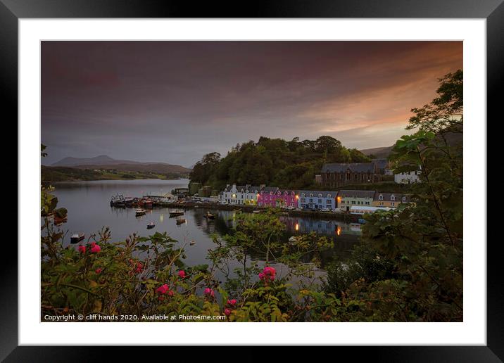 portree view, isle of skye at sunset. Framed Mounted Print by Scotland's Scenery