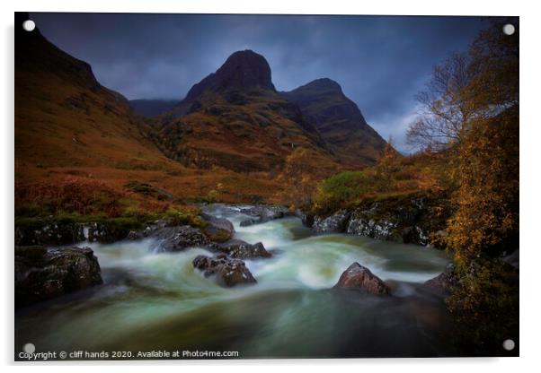 River Coe, Glencoe, Highlands, Scotland. Acrylic by Scotland's Scenery