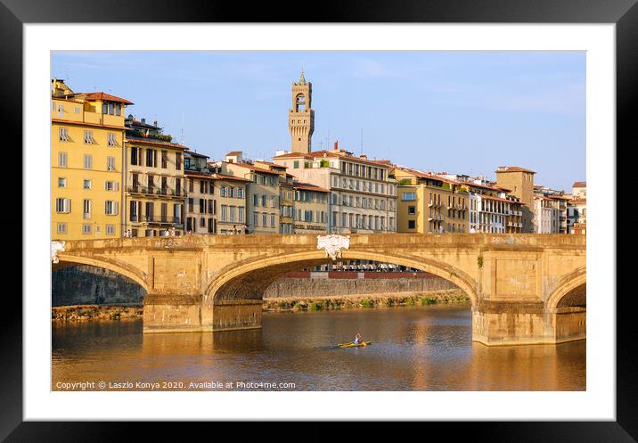 Ponte Santa Trinita - Florence Framed Mounted Print by Laszlo Konya