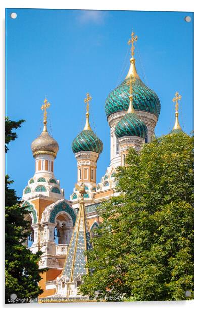 Eglise Russe - Nice Acrylic by Laszlo Konya