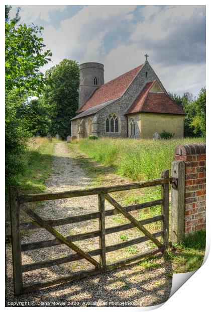 Bardfield Saling Church Essex Print by Diana Mower