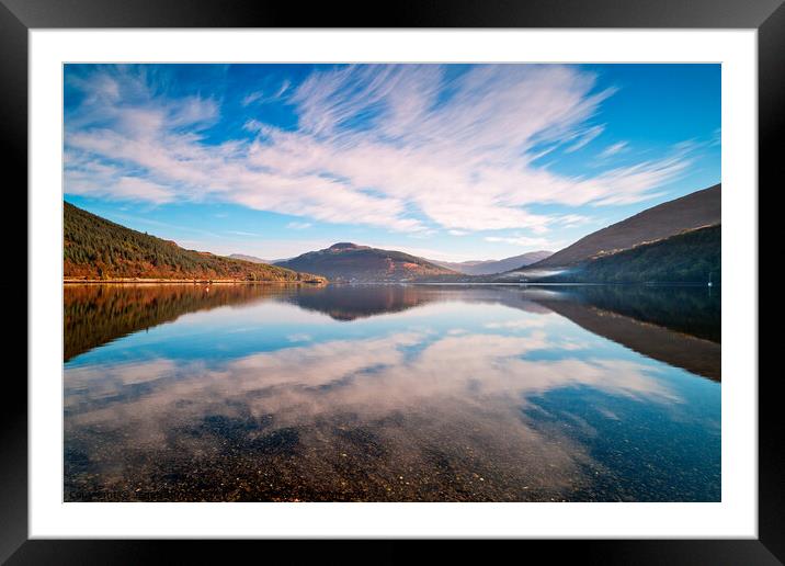 Autumn Reflection, Loch Long Framed Mounted Print by Janet Burdon