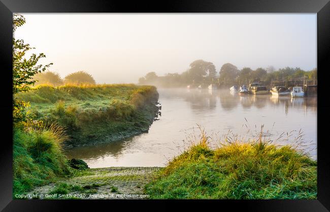 Autumn mist at River Arun Framed Print by Geoff Smith