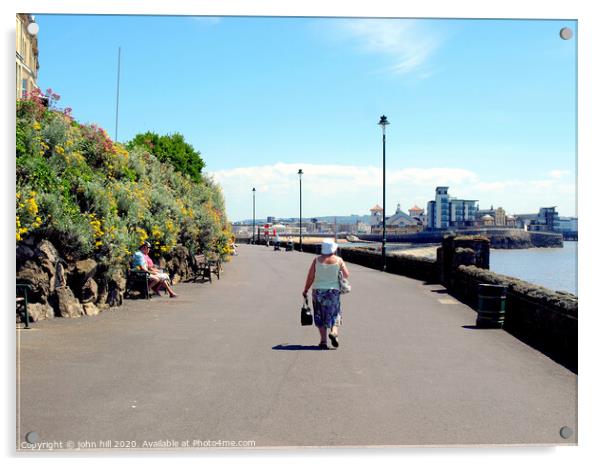 The promenade at Anchor Head in Weston-Super-Mare. Acrylic by john hill