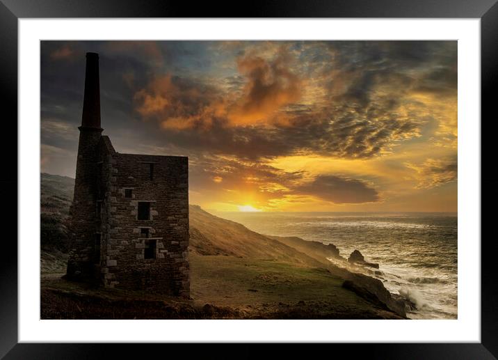 Sunset at Rinsey Head Framed Mounted Print by kathy white
