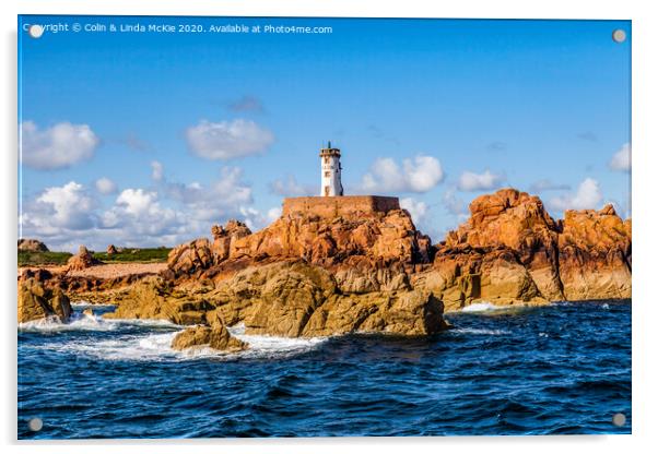Le Phare du Paon Lighthouse, Île de Bréhat Acrylic by Colin & Linda McKie