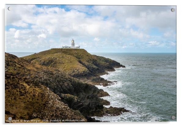 Strumble head lighthouse Acrylic by Bryn Morgan