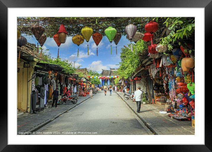 Silk lanterns, Hoi An, Vietnam  Framed Mounted Print by John Keates