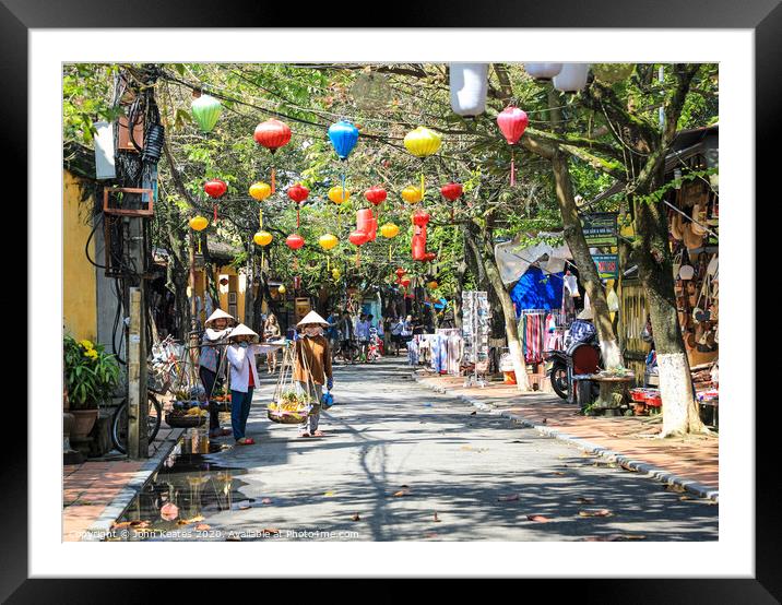 Colourful lanterns, Hoi An, Vietnam Framed Mounted Print by John Keates