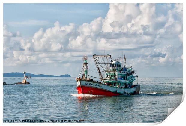 Return to the harbour. Andaman, Thailand. Print by Peter Bolton