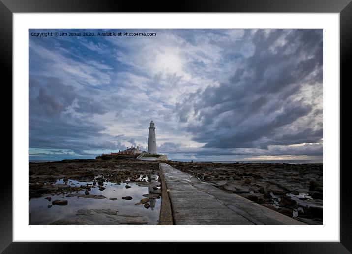 Early morning reflections at St Mary's Island Framed Mounted Print by Jim Jones