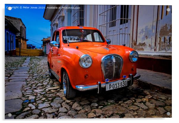 Austin A35 in Cuba. Acrylic by Peter Jones