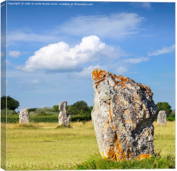 Standing Stones, Lagatjar, Camaret-sur-Mer, Brittany Canvas Print by Colin & Linda McKie