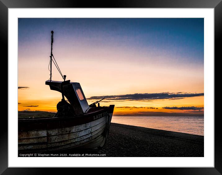 Weybourne Beach at sunset, North Norfolk Coast Framed Mounted Print by Stephen Munn