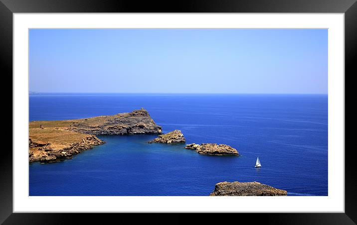 Sailing From Lindos Rhodes Framed Mounted Print by Mike Gorton
