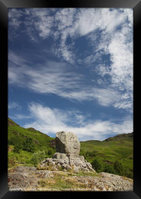 Bruce's Stone, Glen Trool Framed Print by Robert MacDowall