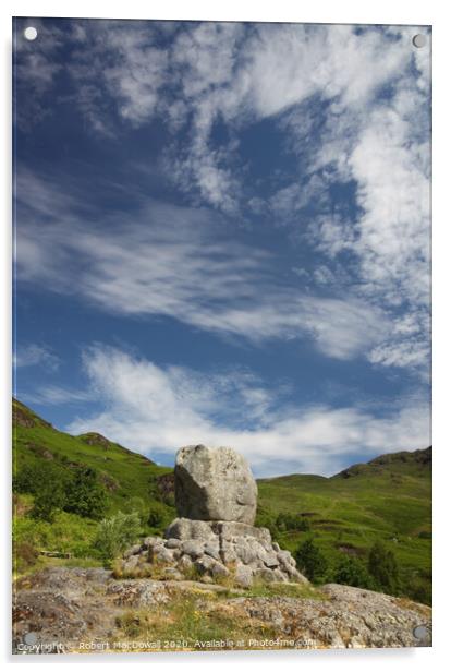 Bruce's Stone, Glen Trool Acrylic by Robert MacDowall