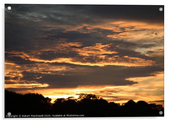 Evening sky over Kirkcudbright Harbour Acrylic by Robert MacDowall