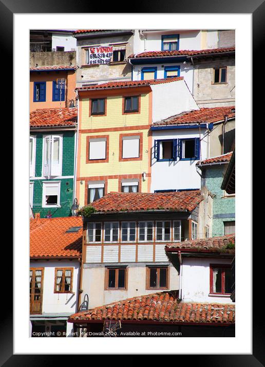 Old houses in Cudillero, Asturias, Spain Framed Mounted Print by Robert MacDowall