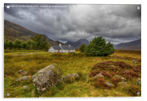 Black Rock Cottage, Glencoe, Scotland Acrylic by Derek Daniel