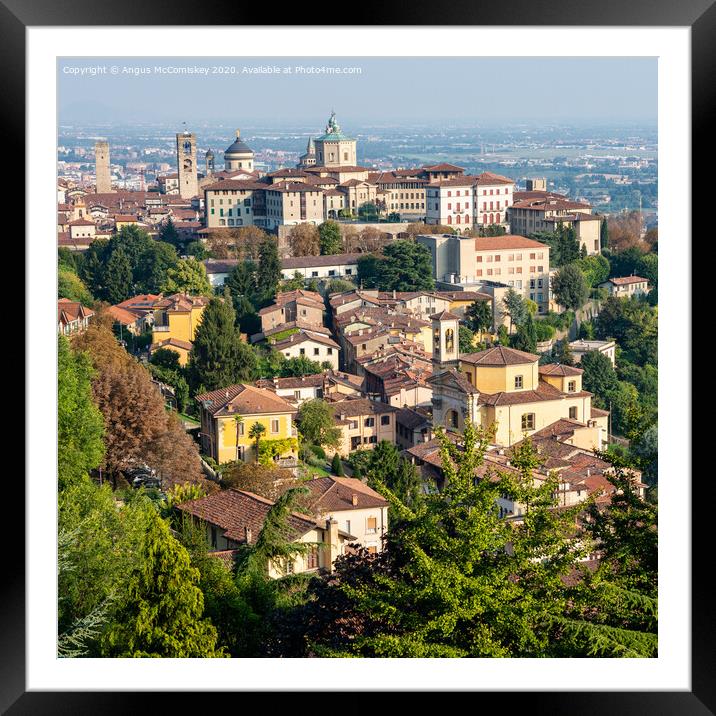 View across Bergamo Citta Alta (upper town) Framed Mounted Print by Angus McComiskey
