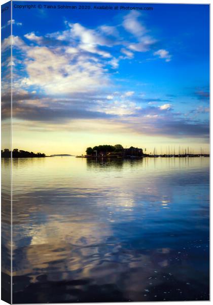 Island under Beautiful Morning Sky Canvas Print by Taina Sohlman