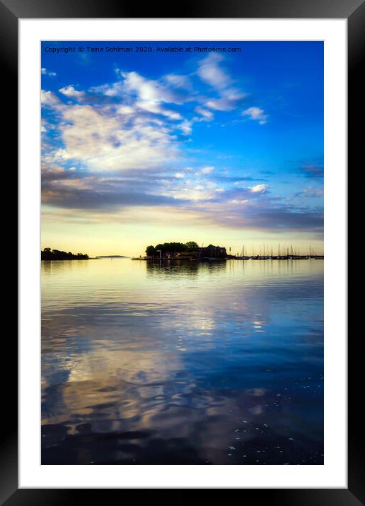 Island under Beautiful Morning Sky Framed Mounted Print by Taina Sohlman
