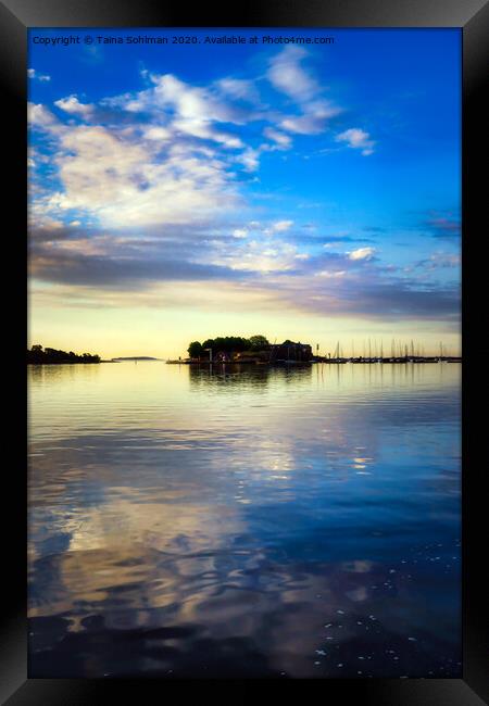 Island under Beautiful Morning Sky Framed Print by Taina Sohlman