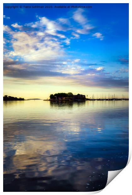 Island under Beautiful Morning Sky Print by Taina Sohlman